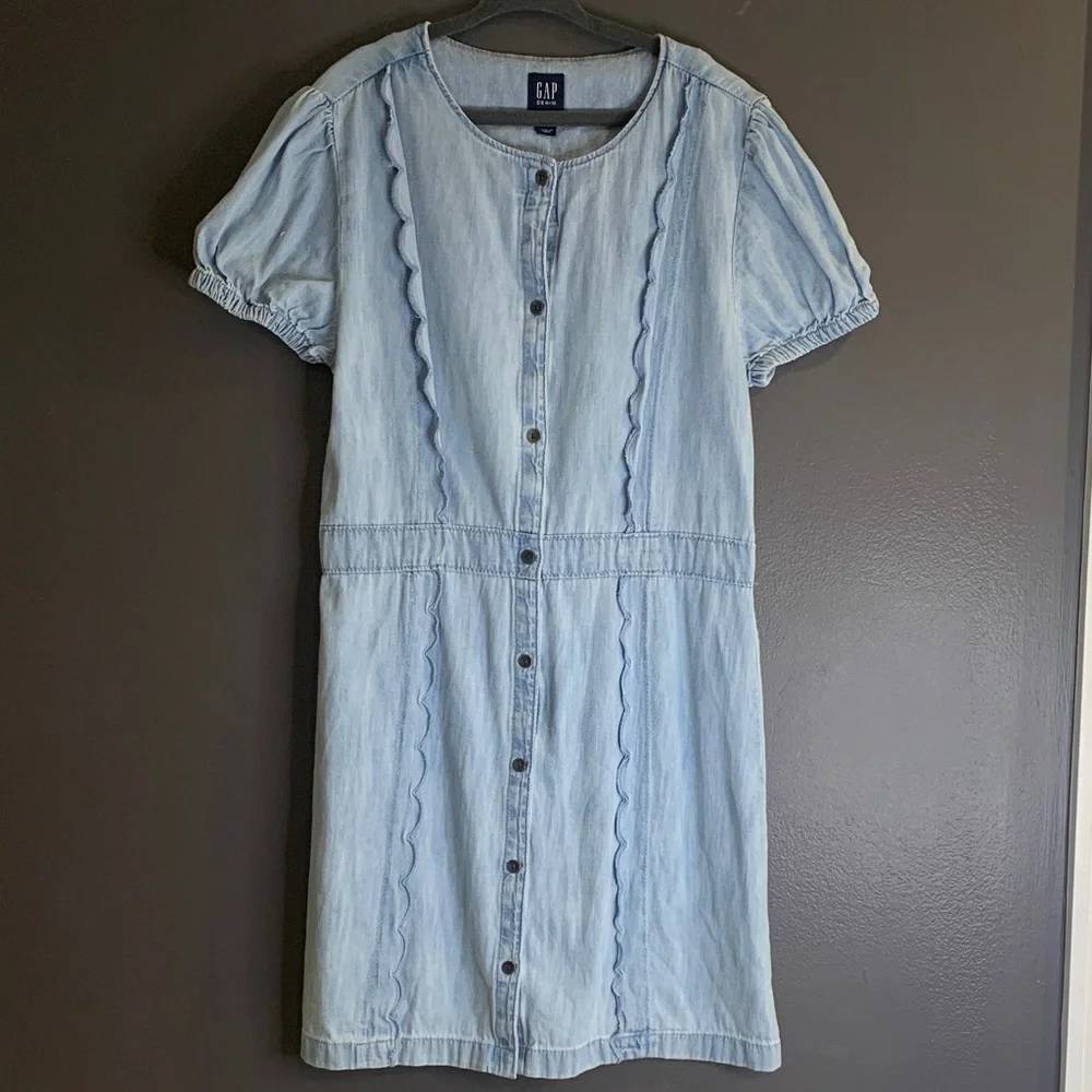 GAP Sky Blue Button-Down Dress size M